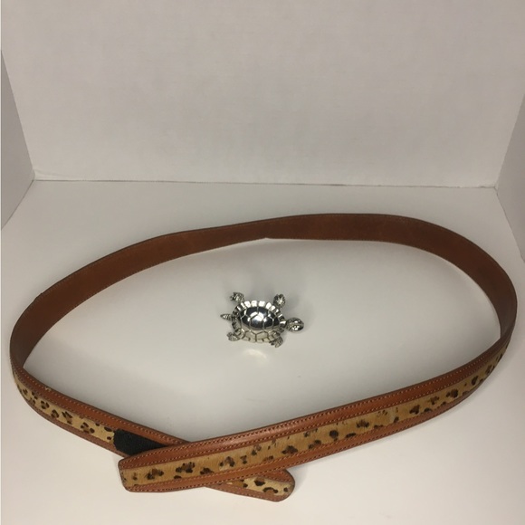 Terry Stacks Leopard Calf Hair Turtle Buckle Belt size XL - Picture 9 of 16